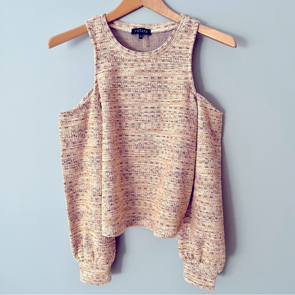 1.State Cold Shoulder Knit Top - Pink